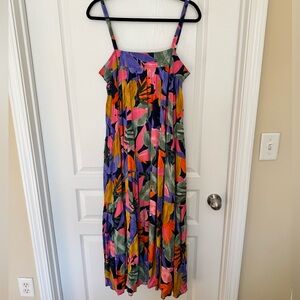 Anthropologie Abel the Label Leonard Tropical Sleeveless Maxi Dress Size Large